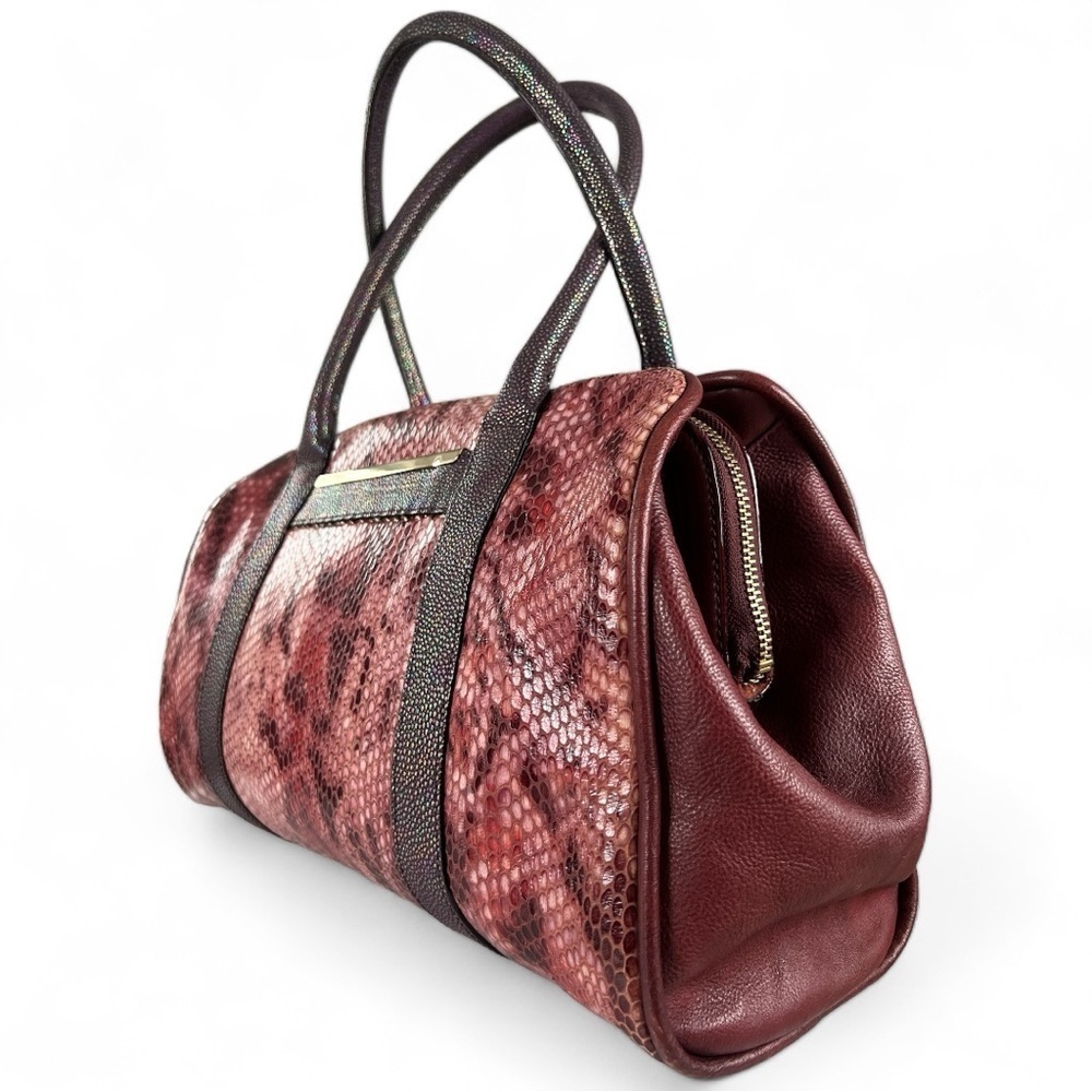 Tre Vero Vintage Red Python Embossed Holographic … - image 3